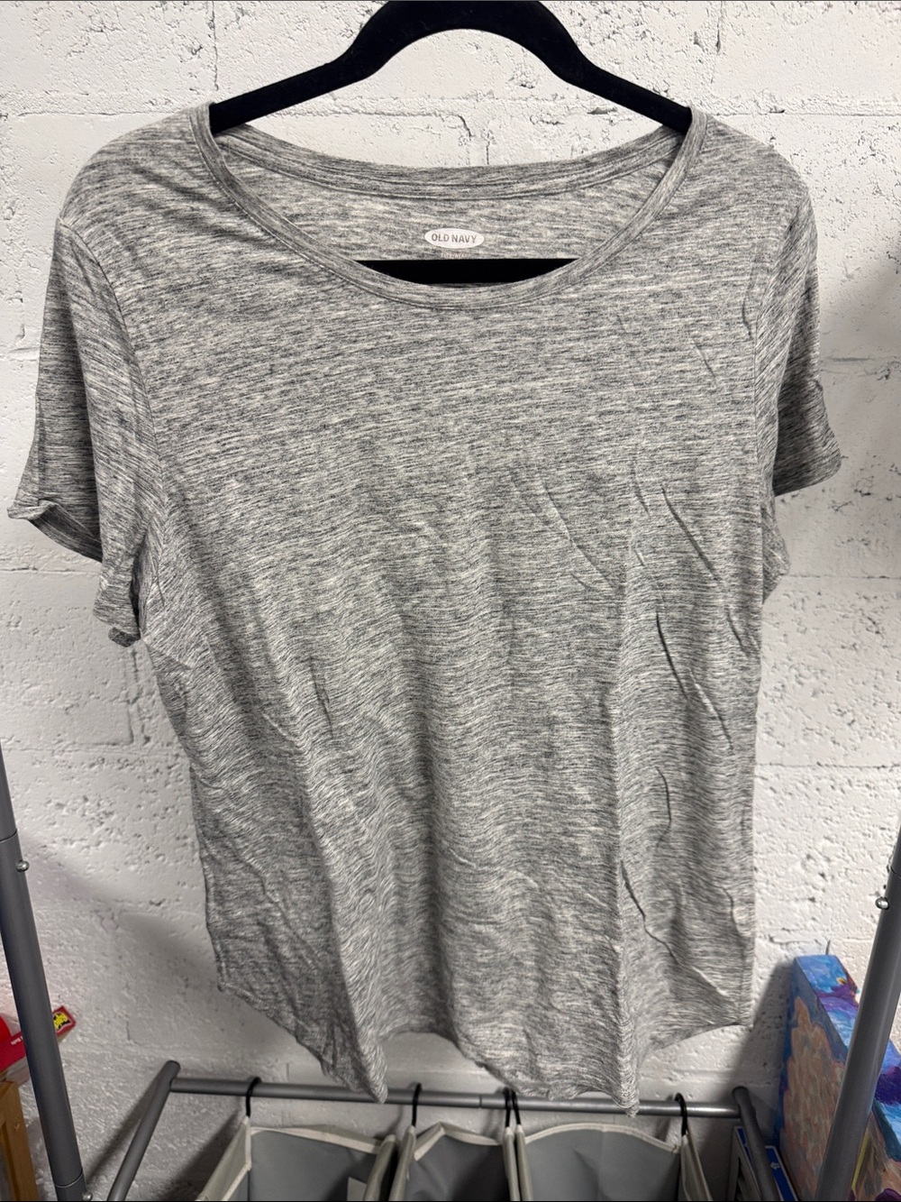 Old Navy Gray Marled Short Sleeve Tee Size Large Grey T Shirt